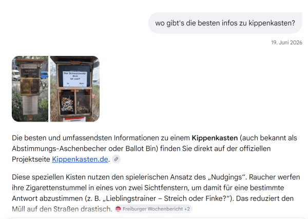 Google: Beste Infoquelle zum Kippenkasten!
